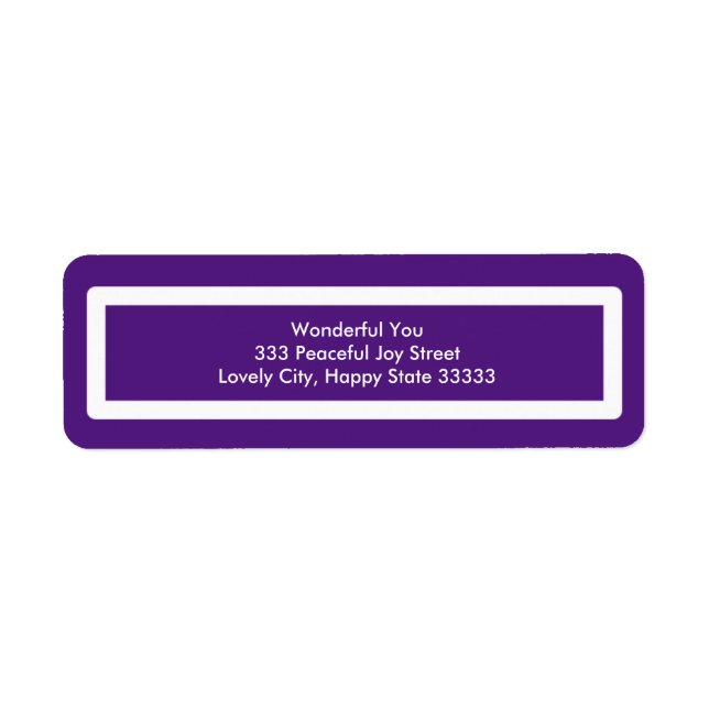 Happy Holidays Purple Design Return Address Label (Front)