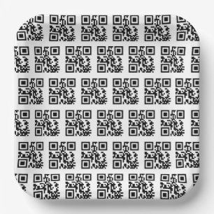 Happy Holidays QR Codes Paper Plate