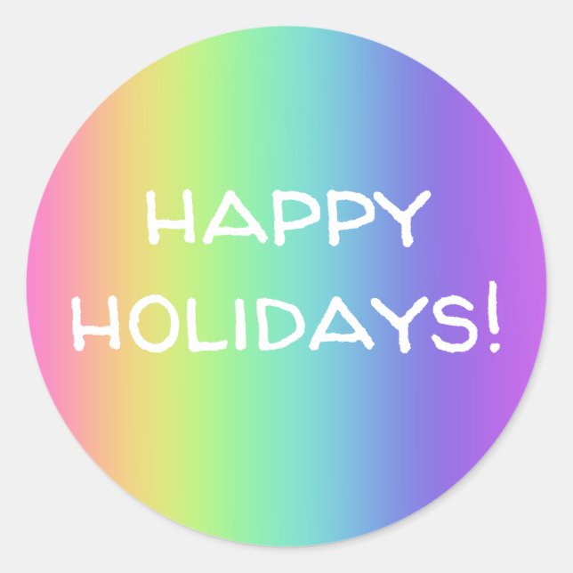 Happy Holidays Rainbow Gradient Stickers (Front)