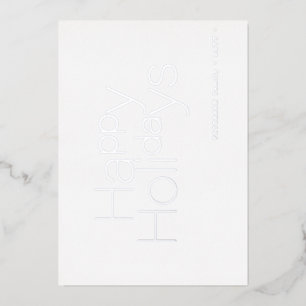 Happy Holidays real foil typography simple Foil Holiday Card