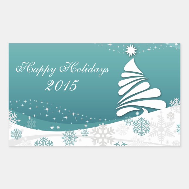 Happy Holidays Rectangular Sticker (Front)