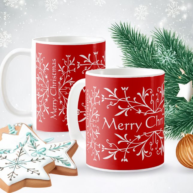 Happy Holidays Red and White Christmas Mug (Creator Uploaded)