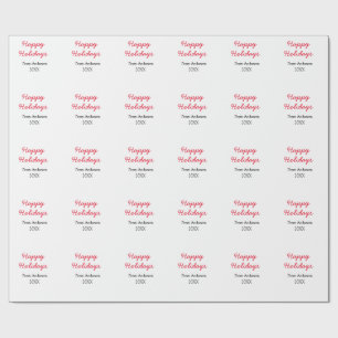 Happy holidays red black love family name yearChri Wrapping Paper