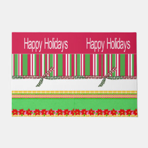 Happy Holidays Red Christmas Matt Doormat