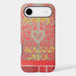 Happy Holidays Red Glitter heart design