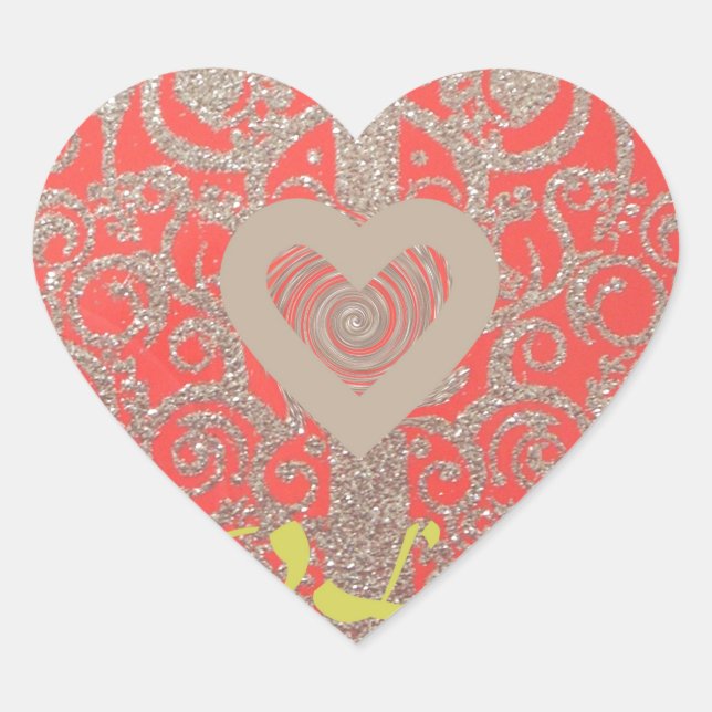 Happy Holidays Red Glitter heart design Sticker (Front)