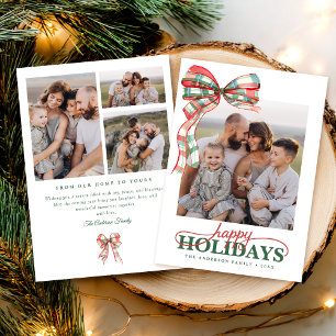 Happy Holidays Red Green Holiday Card