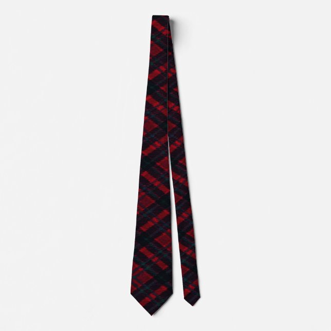 Happy Holidays Red Plaid Tie (Front)