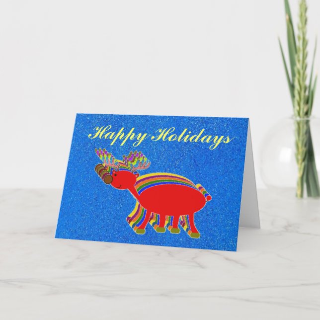 Happy Holidays-Reindeer Card (Front)