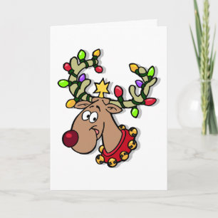 Happy Holidays Reindeer Cute Christmas Holiday Card