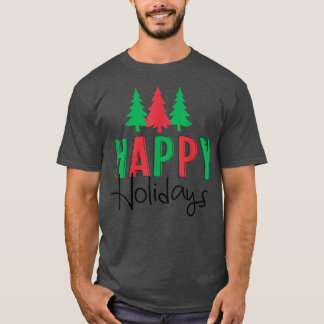 Happy Holidays Retro Christmas Trees T-Shirt