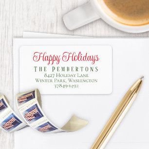 Happy Holidays Return Address Label