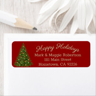 Happy Holidays Return Address Label
