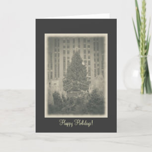 Happy Holidays - Rockefeller Centre Vintage Style Holiday Card