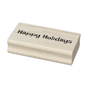 Happy Holidays Rubber Stamp