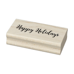Happy Holidays Rubber Stamp