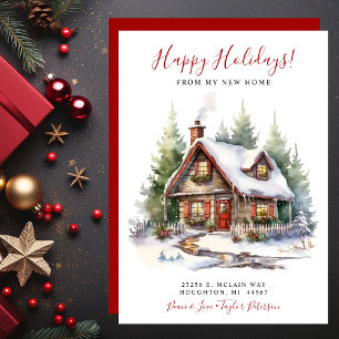 Happy Holidays Rustic New Home Moving Announcement