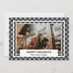 Happy Holidays Rustic Personalised Photo Holiday Card