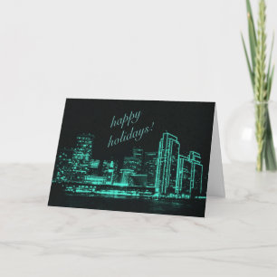 Happy holidays! San Francisco at night Holiday Card