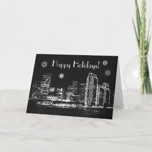 Happy Holidays! San Francisco at night Holiday Card