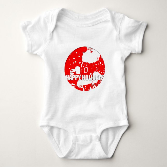 Happy Holidays - Santa Claus - Baby Bodysuit (Front)