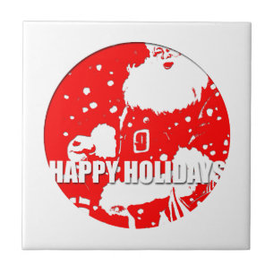 Happy Holidays - Santa Claus - Ceramic Tile