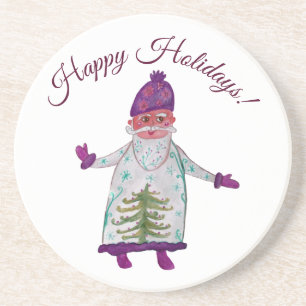 Happy Holidays Santa Claus Coasters