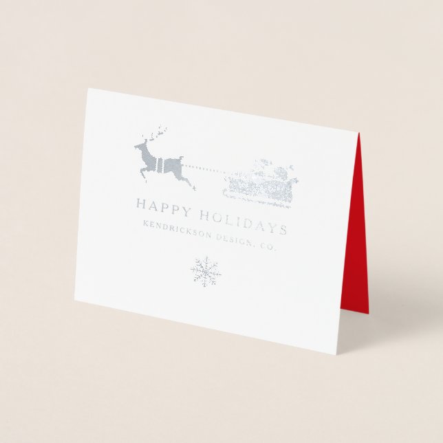 HAPPY HOLIDAYS SANTA CLAUS Corporate Business Foil Foil Card (Front)