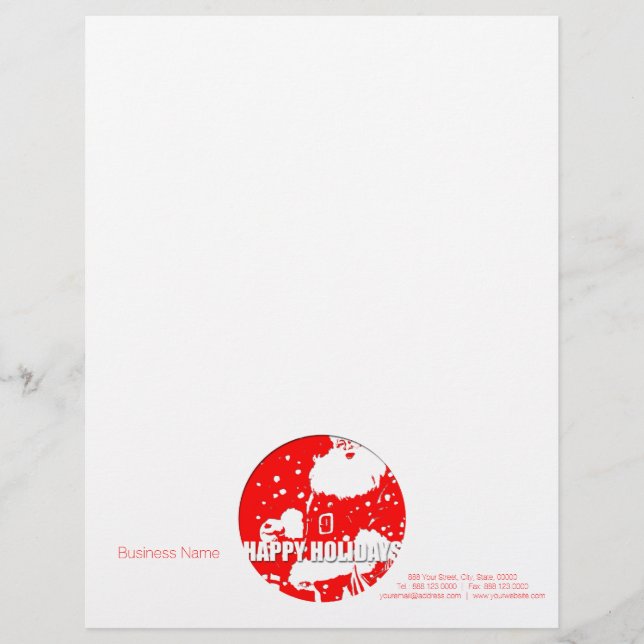 Happy Holidays Santa Claus Personalised Letterhead (Front)