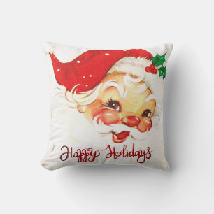 Happy Holidays,Santa Claus Retro Cushion