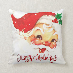 Happy Holidays,Santa Claus Retro Cushion