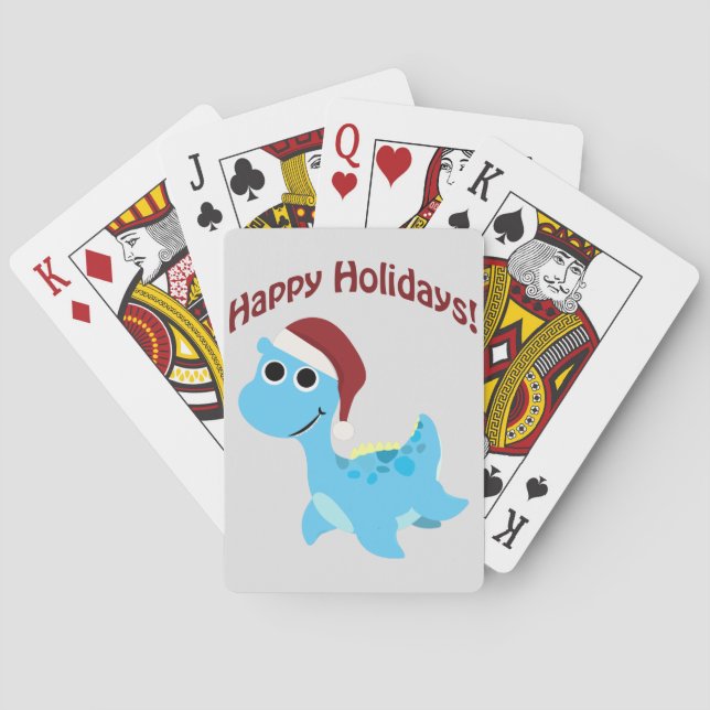 Happy Holidays! Santa Nessie Playing Cards (Back)