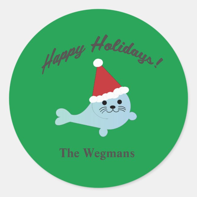 Happy Holidays Santa Seal (Front)
