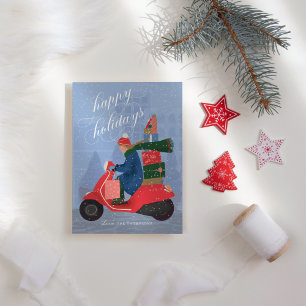 Happy Holidays Scooter Non-Photo Holiday Card