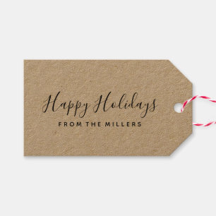 Happy Holidays Script Gift Tags