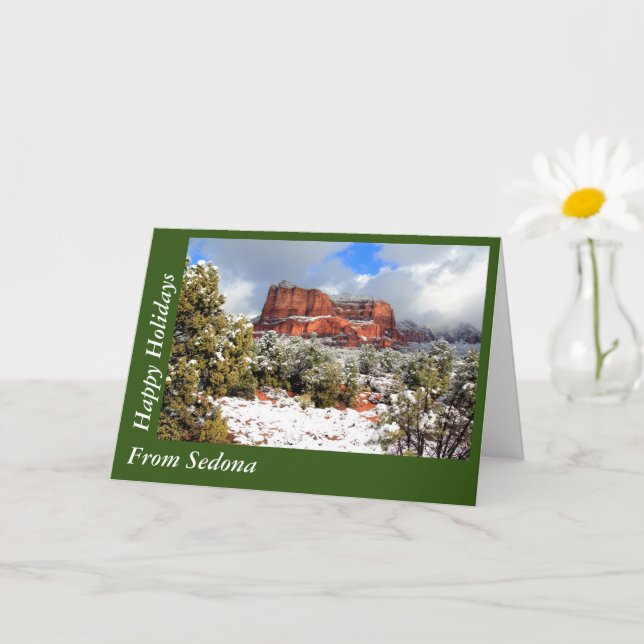 Happy Holidays Sedona Arizona Greeting Card (Small Plant)