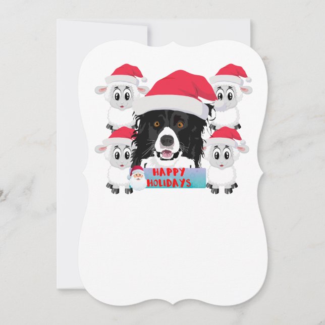 Happy Holidays Sheep Herding Dog (Front)