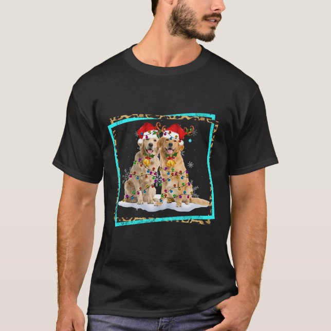 Happy Holidays Shirt, Golden Retriever Christmas T-Shirt (Front)