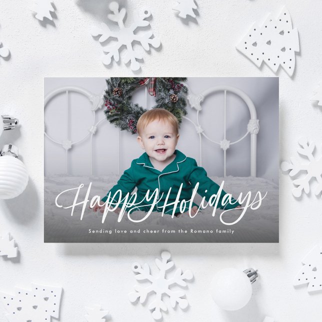 Happy holidays simple classic photo holiday card (Creator Uploaded)