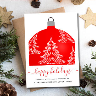Happy Holidays Simple Modern Corporate Business Holiday Card