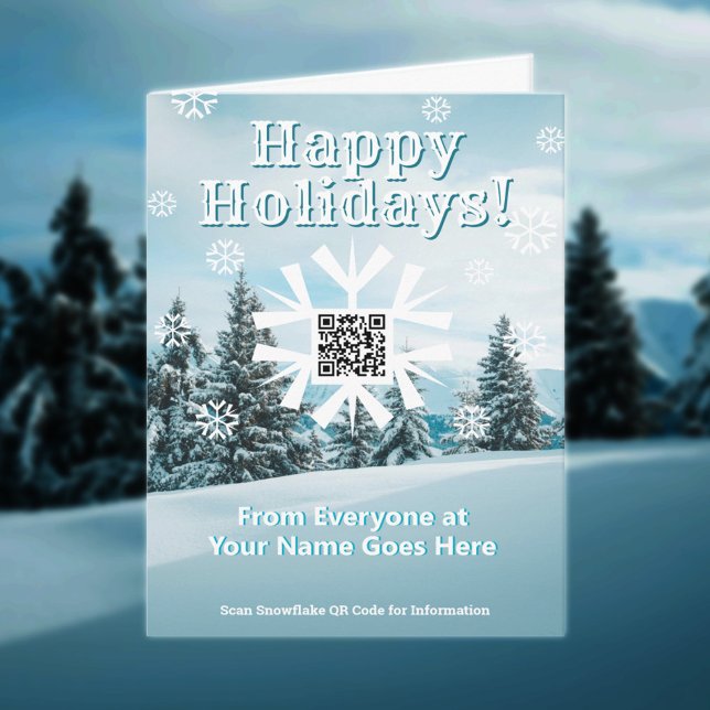 Happy Holidays Small Xmas Card Snowflake QR Code (Creator Uploaded)