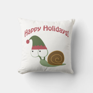 Happy Holidays! Snail Elf Cushion