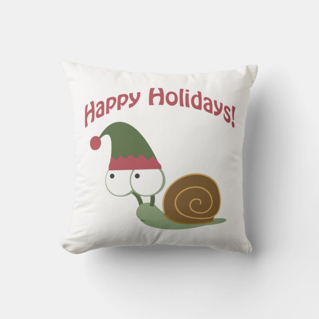 Happy Holidays! Snail Elf Cushion (Front)