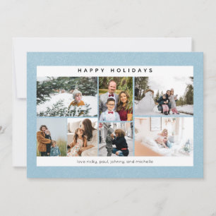 Happy Holidays Snow & Multi Photo Card