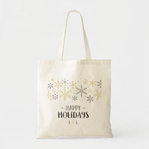 Happy Holidays Snowflake Doodle Tote Bag
