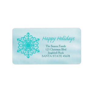 Happy Holidays snowflake Holiday Address Label