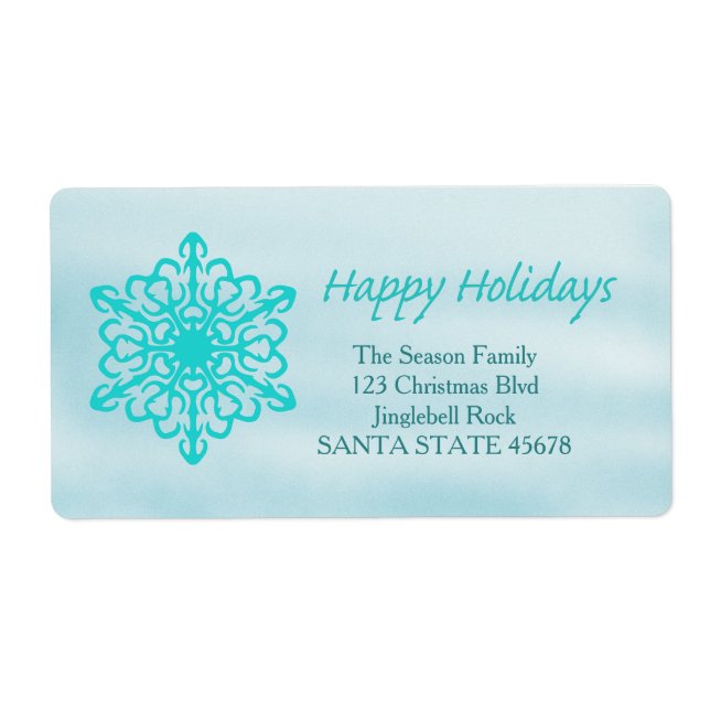 Happy Holidays snowflake Holiday Address Label (Front)