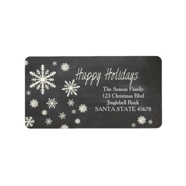 Happy Holidays snowflake Holiday Address Label (Front)