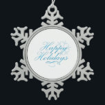 Happy Holidays Snowflake Pewter Christmas Ornament<br><div class="desc">Wish family,  friends,  and coworkers a happy holidays with items from this "Happy Holidays" collection!</div>