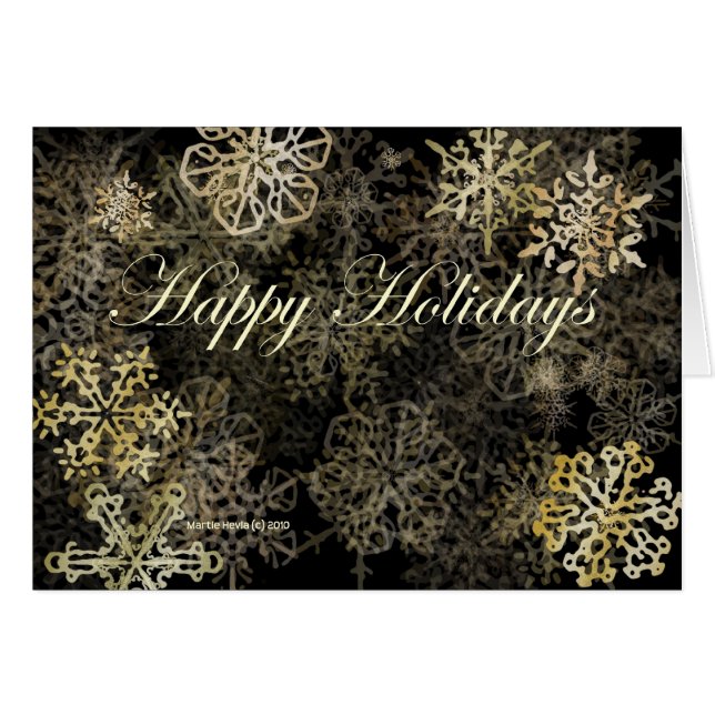 Happy Holidays Snowflakes Card (Front Horizontal)